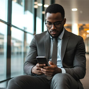 man on phone